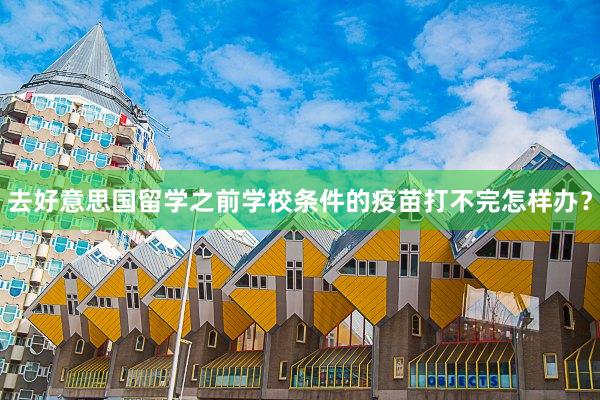 去好意思国留学之前学校条件的疫苗打不完怎样办？